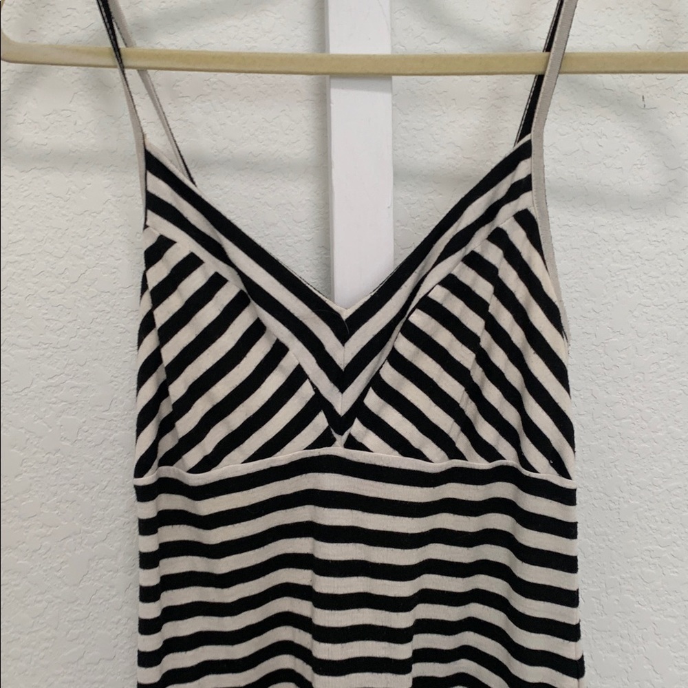 Y2K Messino Black White Striped Midi Dress Size Small - Picture 2 of 9